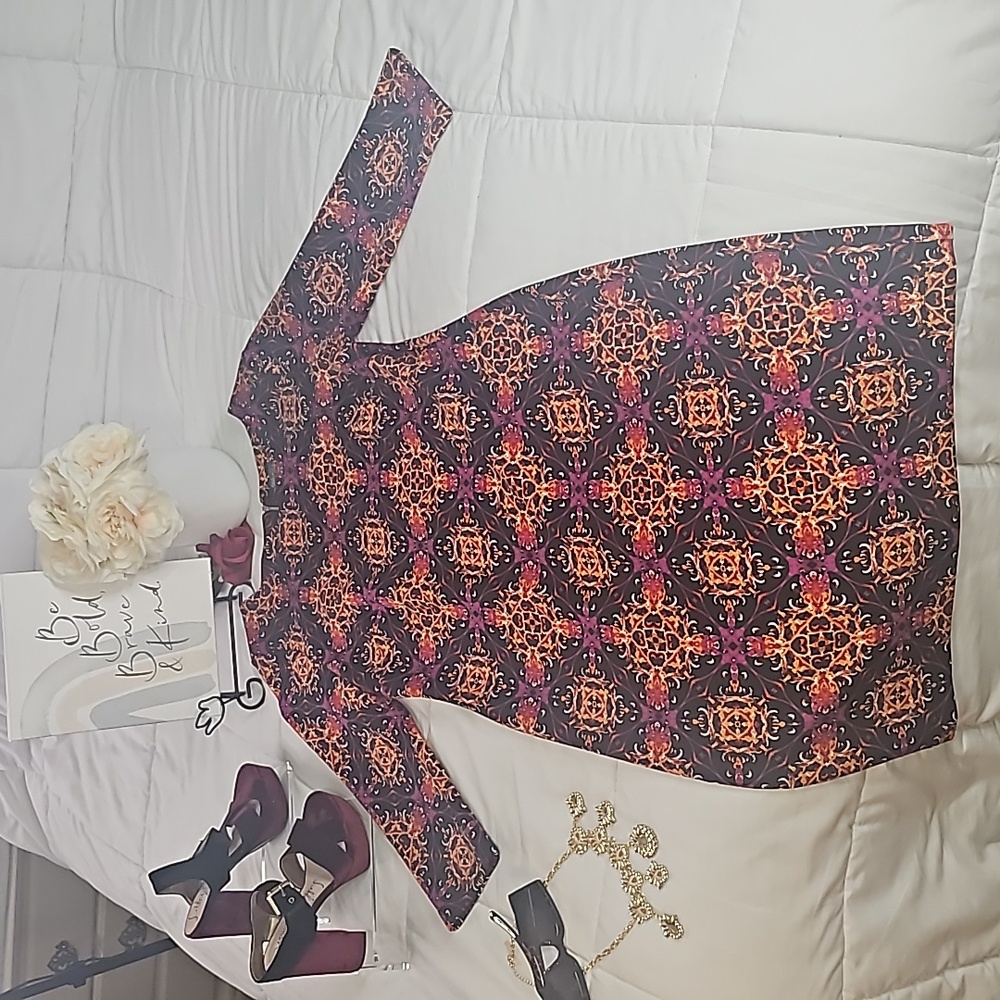 Gabby Skye Multicolor Patterned Dress Office Wear Office Cocktail quiet luxury - Picture 6 of 13